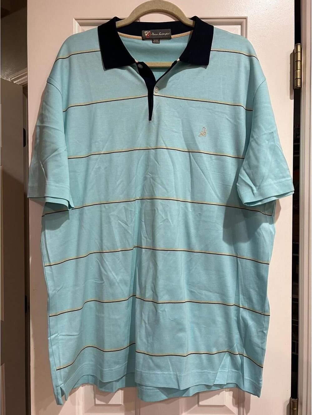 Tonino Lamborghini Polo Shirt Mens XXL Striped